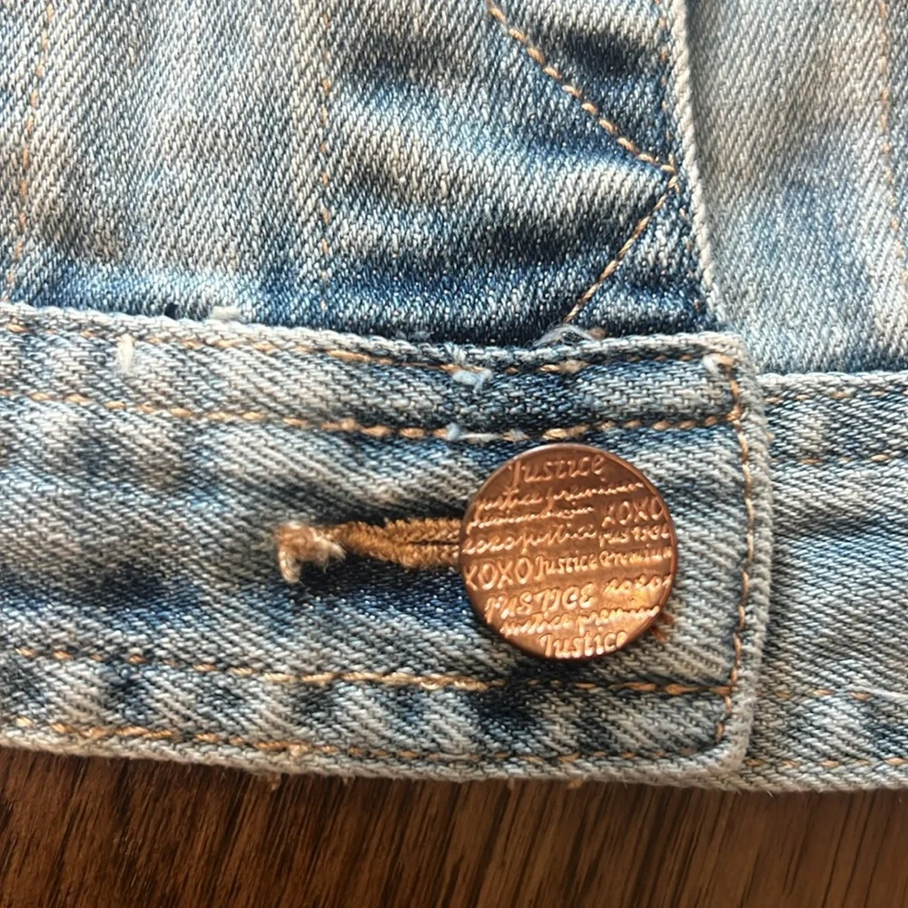 Justice Girls Distressed Jean Jacket Size 8
